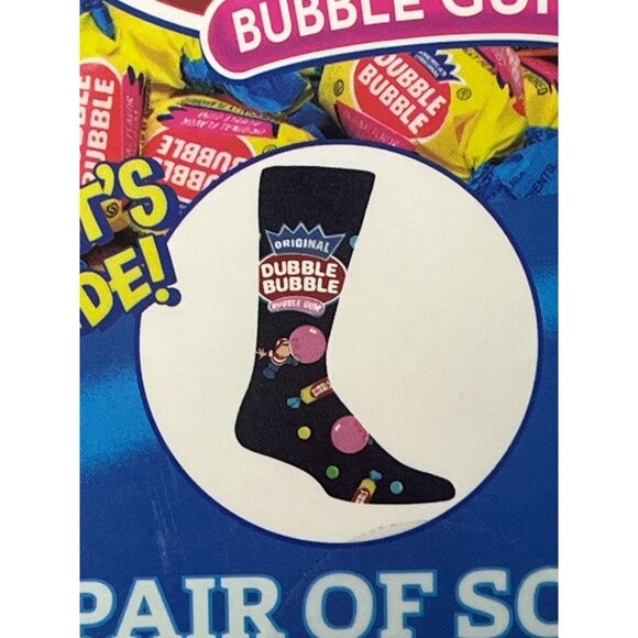 Dubble Bubble Gum Candy Socks Gift Box Novelty Crew One Size Fun Graphic - Picture 2 of 4